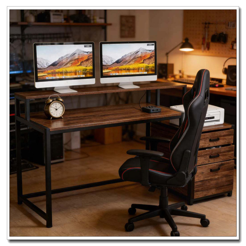 Bureau, bureau d'ordinateur spacieux, bureau d'écriture