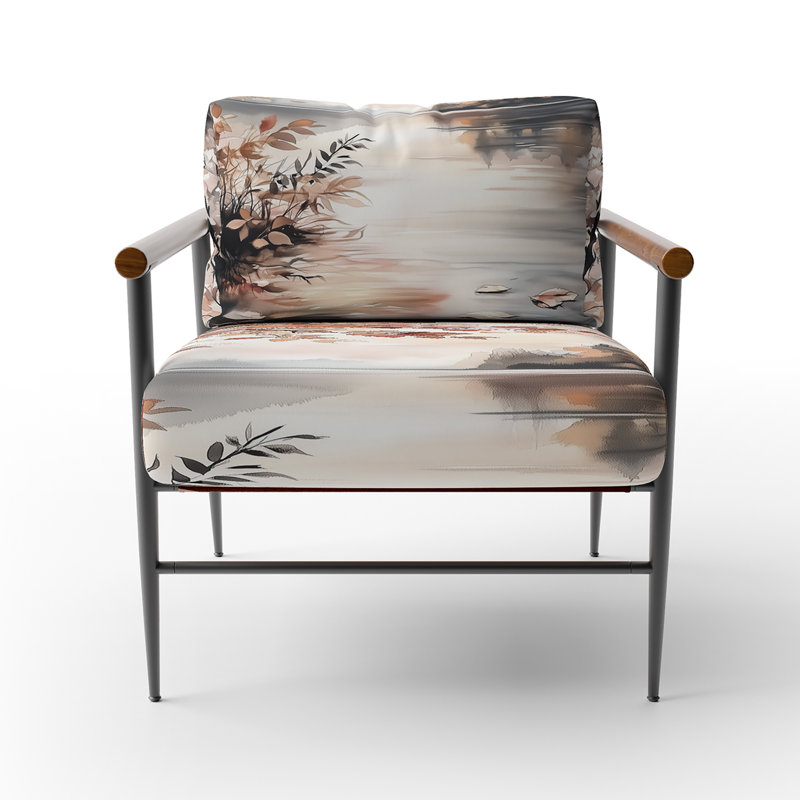 Chaise d'appoint River Forest - Fauteuil Spring Lakeside Reflection, Bras ronds bruns
