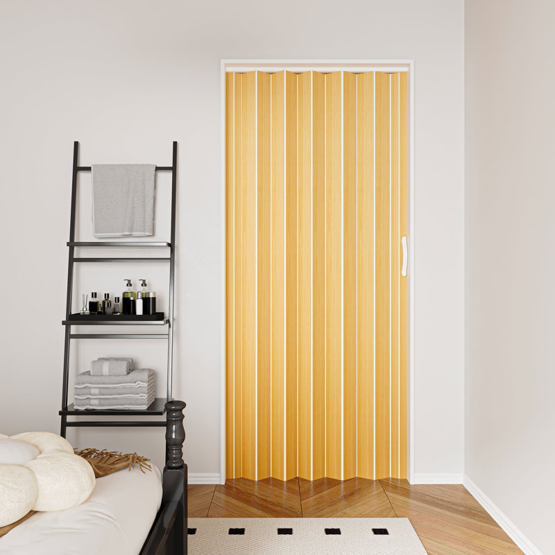 Porte accordéon pliante 80 po en PVC / vinyle, Chêne, 36 po x 80 po
