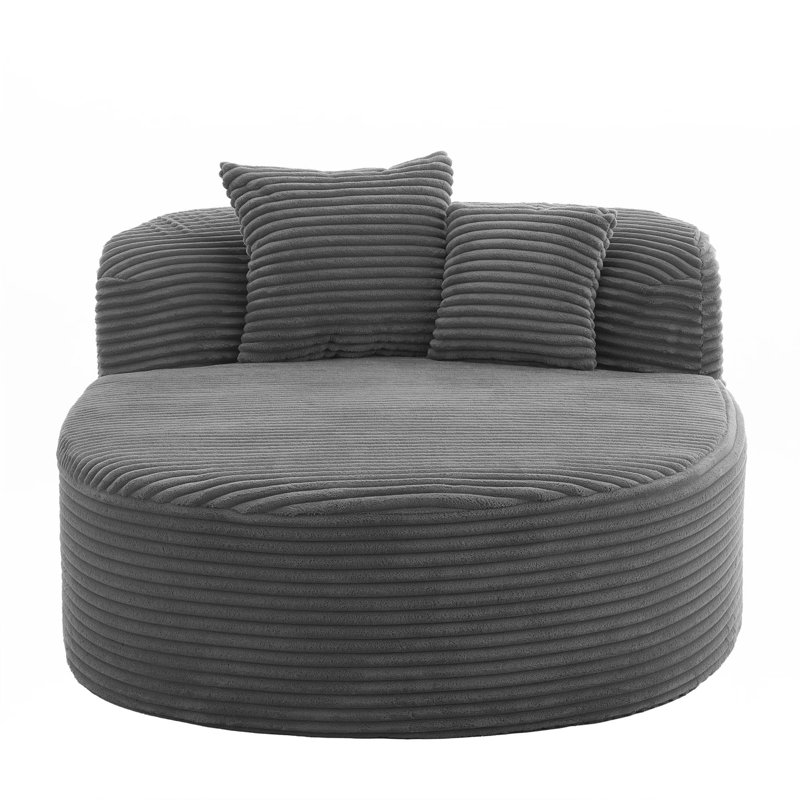 51.6" Sofa Bed Compression Sofa Couch With Two Supportive Pillows, Gray