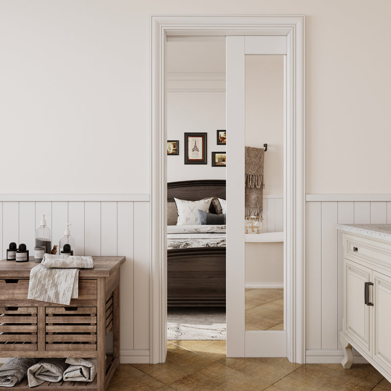 Porte de placard coulissante à miroir 80 po, 30 po x 80 po