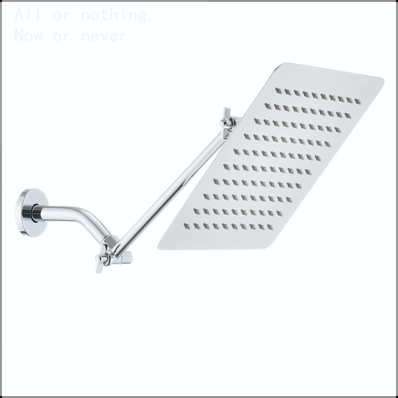 Chrome 10" Square Rainfall & High Pressure Stainless Steel Bath Shower head, Chrome