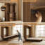 Lit escamotable double avec tablettes de rangement, lit escamotable moderne pour chambre d'amis, chambre à coucher, Walunt-131204736