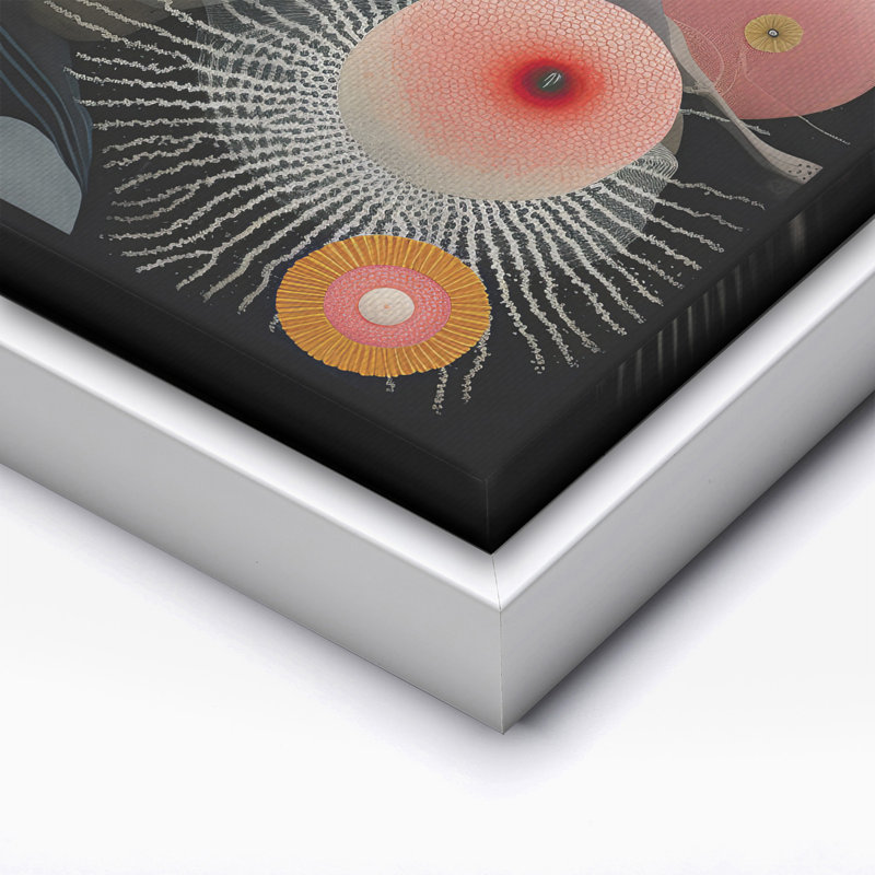 Espace cosmique psychédélique No3, Canvas, White Framed, 11"H x 14"W