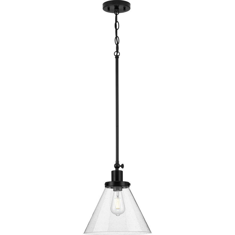 Luminaire suspendu conique 1 lumière, Noir mat