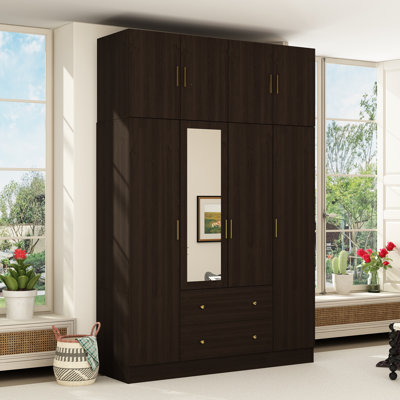 4-Door 2-Drawer Wardrobe With Top Cabinet