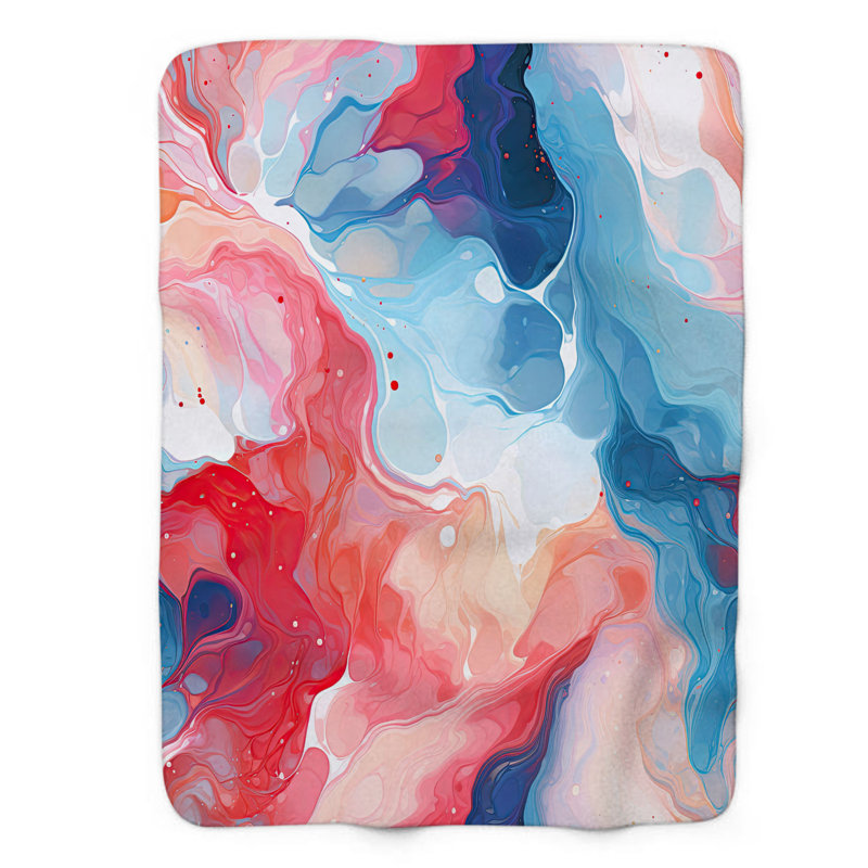 Jeté en polychromie - jeté en sherpa de qualité supérieure 1 pièce, L 60 po x L 80 po