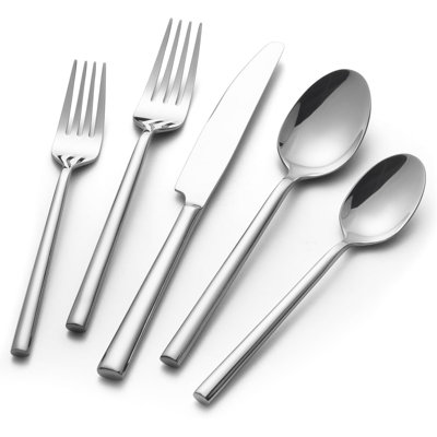 Ensemble de couverts en acier inoxydable 40 pièces Potter, ensemble de couverts à finition miroir forgé, service pour 8 personnes, lavable au lave-vaisselle, design durable et élégant