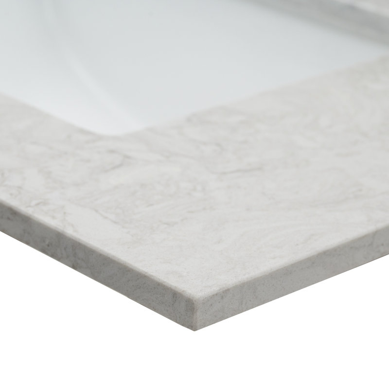LustreLine Velisse Plume 31 in. x 22 in. Engineered Stone Integrated Single Sink Vanity Top, Velisse Plume