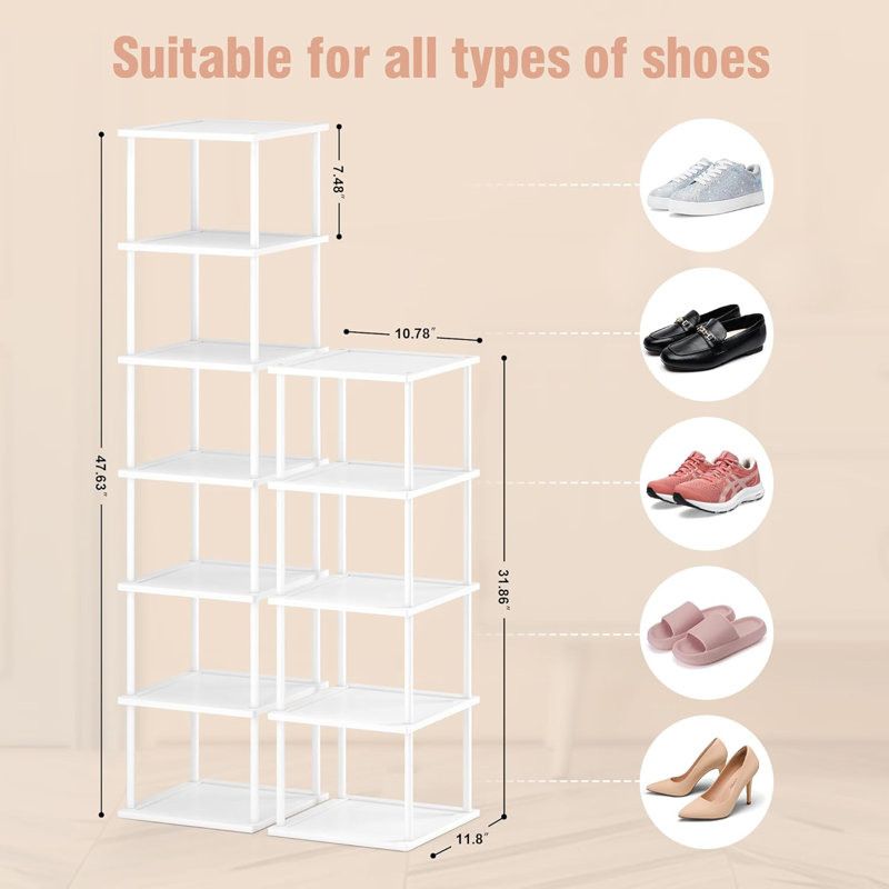 Range-chaussures vertical haut vertical - Support de rangement pour chaussures 12 niveaux