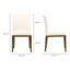 Chaise de salle à manger, cuir fleur, structure en bois d'hévéa massif, blanc - ensemble de deux