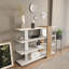 Modern Design White And Walnut Geometric Bookcase