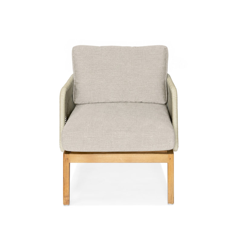 Amadora Outdoor Teak Lounge Chair, Silver