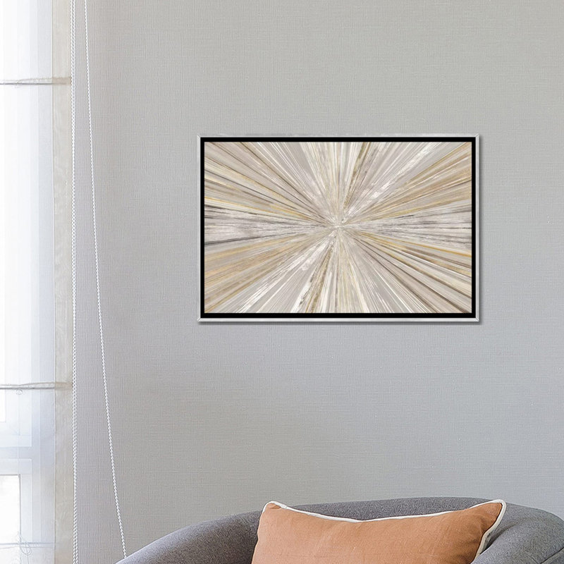 « scintillation light i » par tom reeves-print, H 26 po x l 40 po x P 1,5 po, Toile avec cadre photo, Argent argent