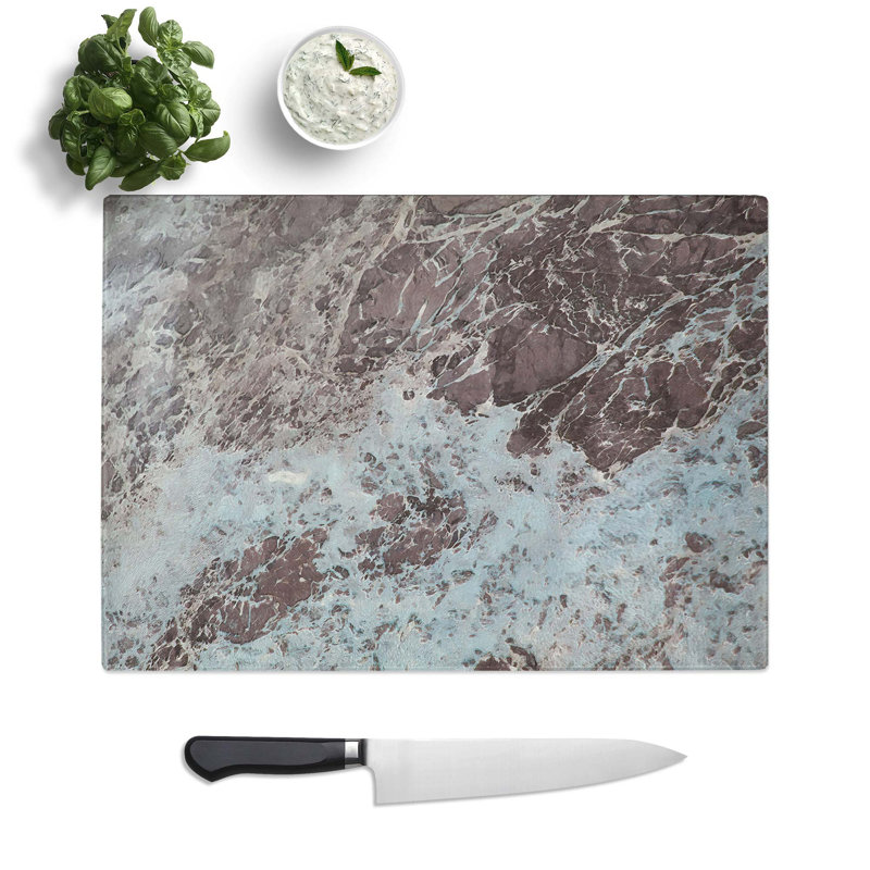 Glass Earth Textures in Abstract Chopping Board, 39 cm W x 28.5 cm L