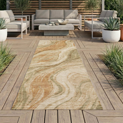 Tapis Chantille ACN3025 Waves, lavable à la machine, pour intérieur et extérieur