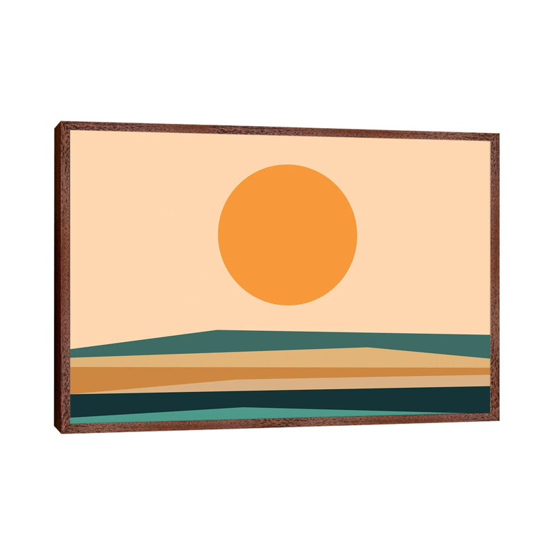 Print on Canvas, Orange/Tan/Cream, 66.04 cm H x 45.72 cm W, Brown Framed