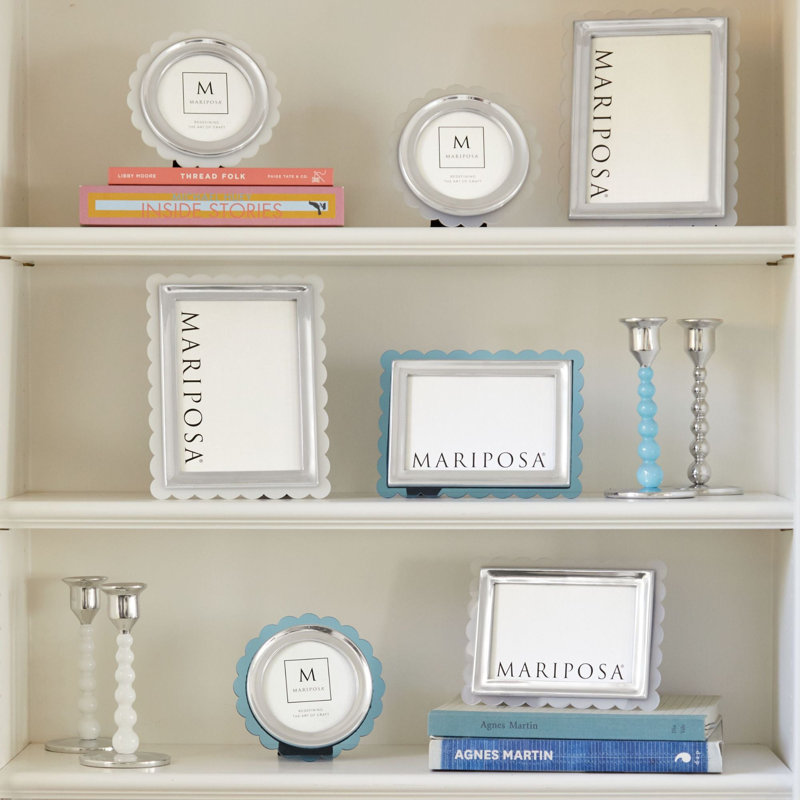 Metal Picture Frame, White, 5" W x 7" H