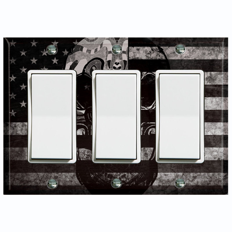 Patterned 3 - Gang Toggle Light Switch Standard Wall Plate