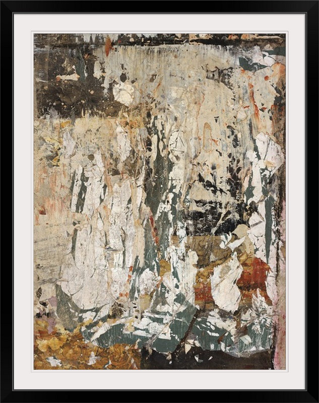 « vieillied wall » par reproduction d’art Alexys Henry, Noir encadré, 44" H x 35" lx 1" p