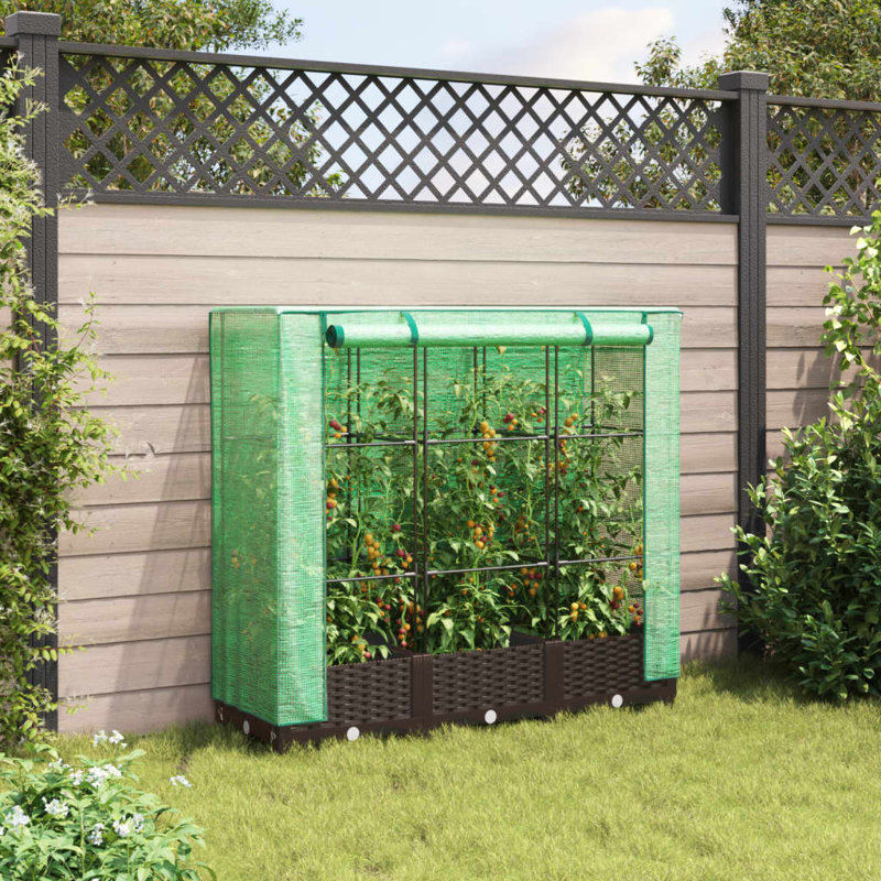  Raised Bed Brown, Green Polypropylene, Polyethylene, Iron, 48.4" H x 47.2" W x 15.7" D, Brown