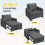 3-in-1 Convertible Sleeper Accent Chair Bed with Adjustable Backrest & Back Pillow-519789858