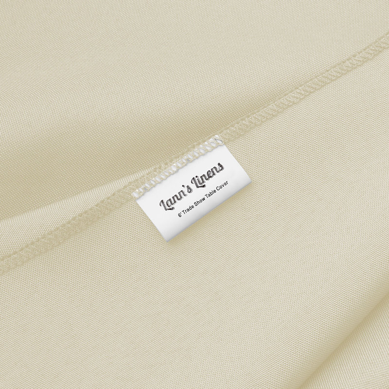 Ivory 6-Foot Fitted Open Back Trade Show Tablecloth