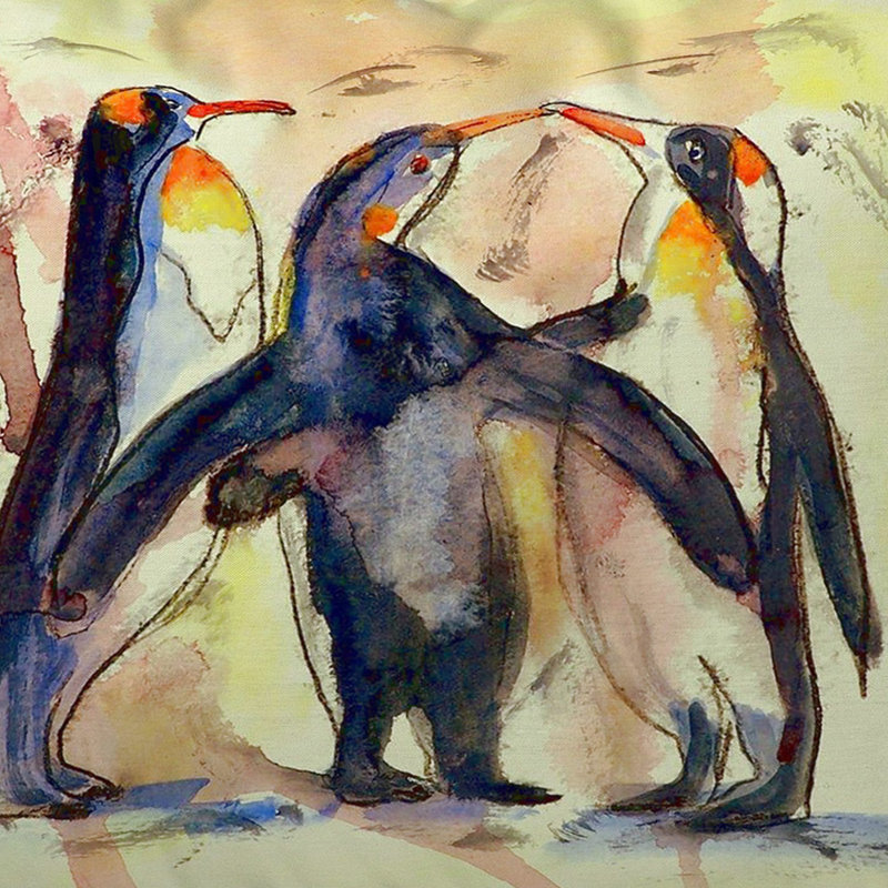 Housse et insert de coussin rectangulaire d'extérieur Penguins, Grand