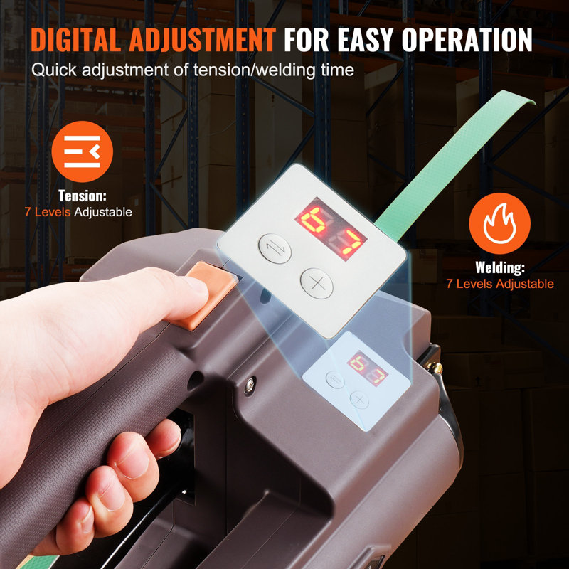 Automatic Electric Strapping Machine Tool for PP/PET 0.39"-0.75" Straps