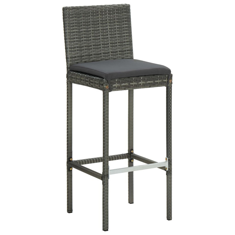 Ensemble de bar d'extérieur 9 pièces avec coussins anthracite Vidaxl, Structure grise / coussin anthracite