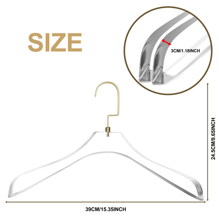 Quality Hangers Acrylic Standard Hanger for Dress/Shirt/Sweater