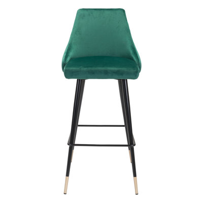 TDCHR: 30"" Green And Black Steel Low Back Bar Height Bar Chair -  Everly Quinn, FC85566B782A49D9865F05C8B309A338