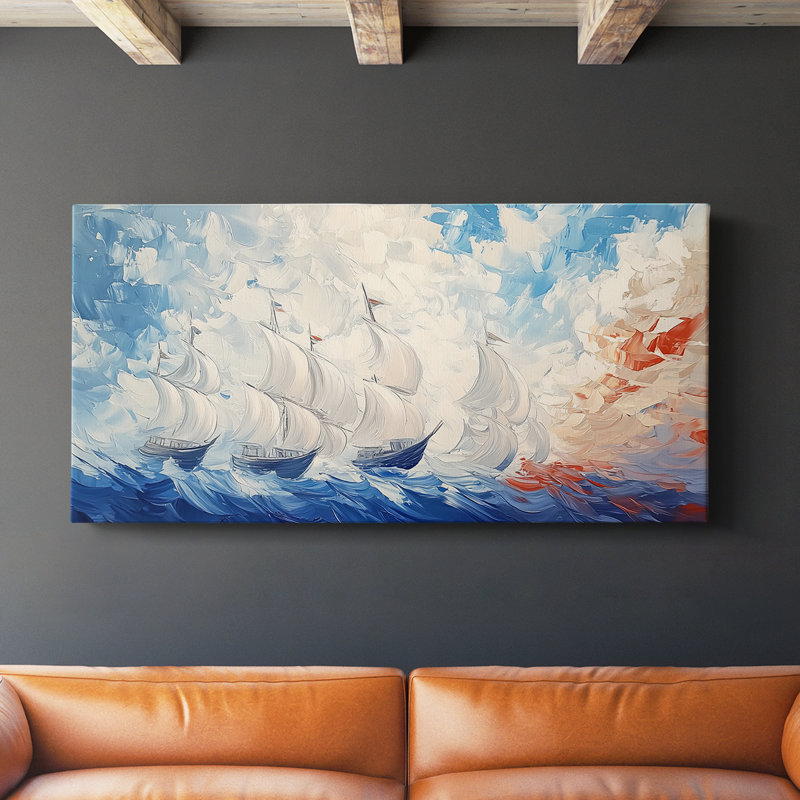 Série nautique-XCIV- Toile tendue avec châssis - Prêt à accrocher, H 20 po x l 40 po