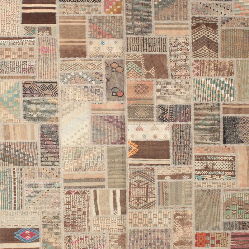 Tapis beige contemporain, Carré 5 pi