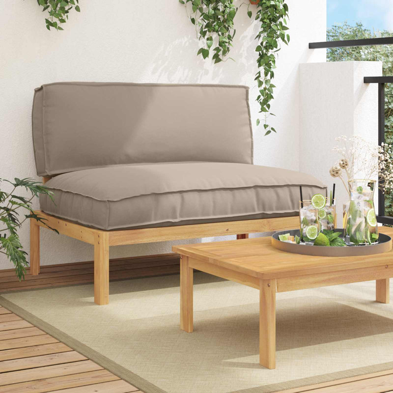  Ensemble de canapé taupe uni 47,24 po x 36,22 po x 27,17 po en bois d'acacia massif, Taupe