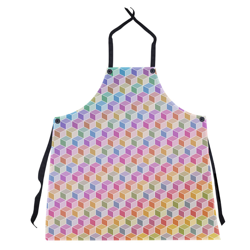 Tablier à motif cube, Arc-en-ciel vif