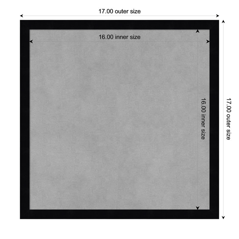 Tableau magnétique noir Svelte, H 17 po x l 17 po