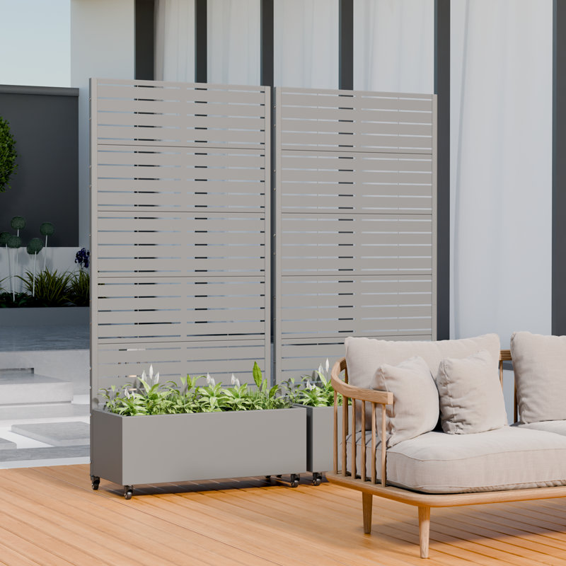 Novo 72 in. H x 35 in. W Planter Box, Gray