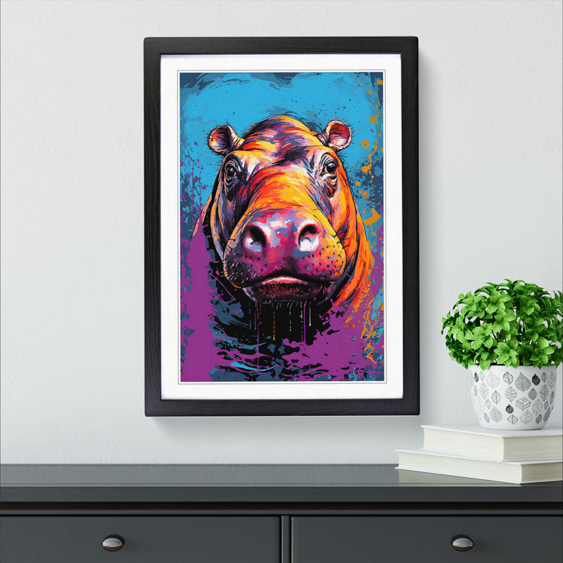 Hippo Pop - Framed Print