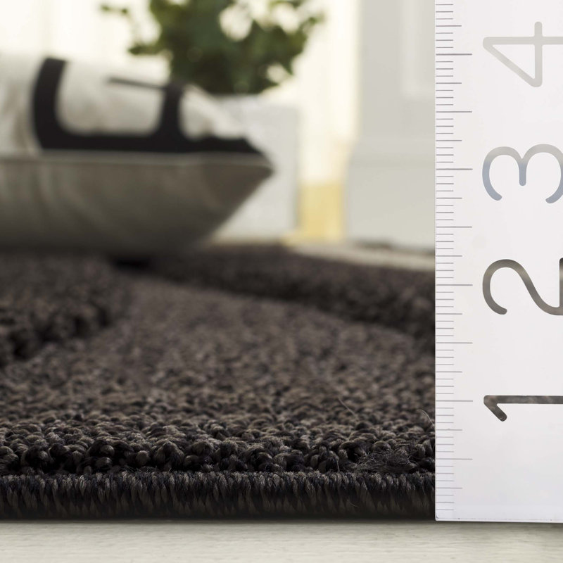 Tapis brun à motif abstrait Angle, Rectangle 6 pi x 9 pi
