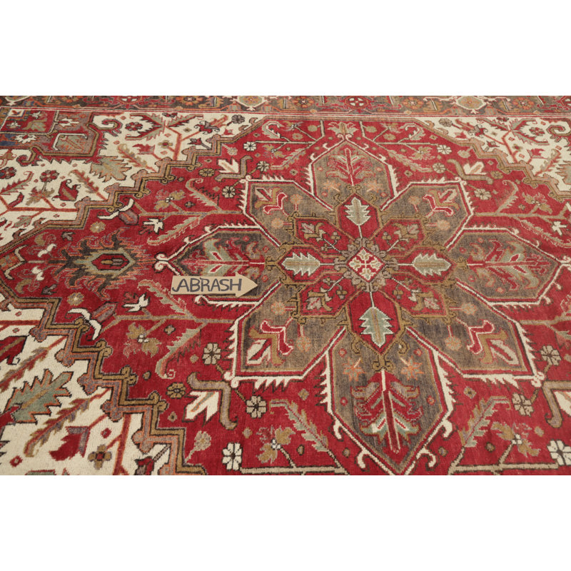 Tapis traditionnel géométrique rouge 7 x 9