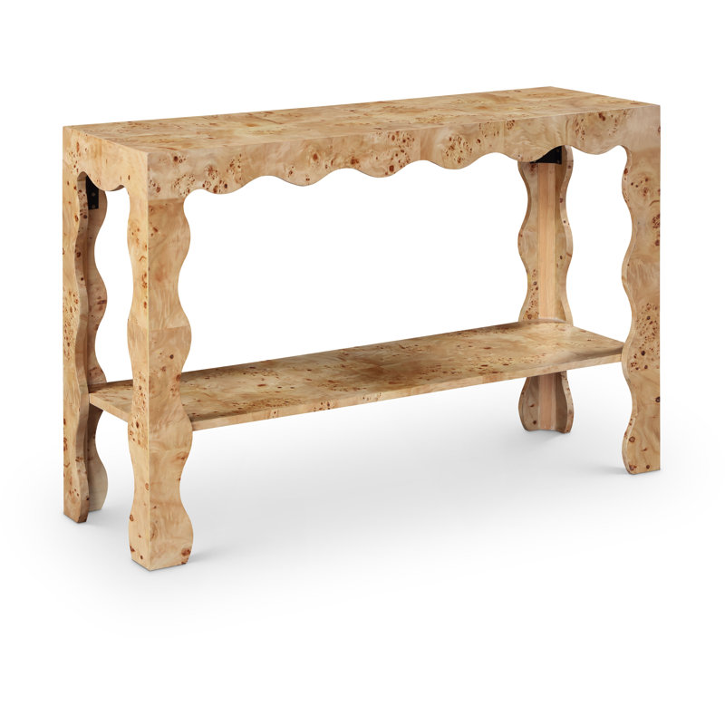 Vassa Burl Veneer Console Table, Naturel