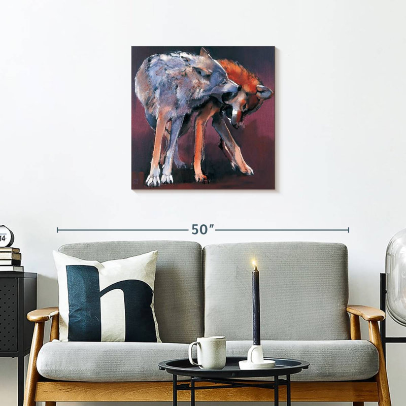 Crowle Two Wolves I, 24" H x 24" W