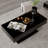 Black Modern High Gloss Coffee Table with Adjustable LED Lights for Living Room