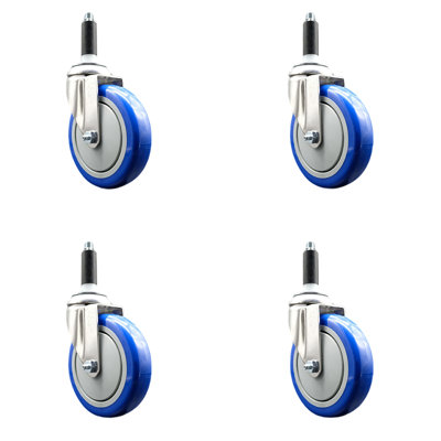 316SS Polyurethane Swivel Expanding Stem Caster Set SCC