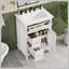 Meuble-lavabo 24 po avec lavabo, meuble-lavabo avec un tiroir rabattable et deux tiroirs, tablette réglable, bois massif et panneau de fibres à densité moyenne, blanc-1055374094