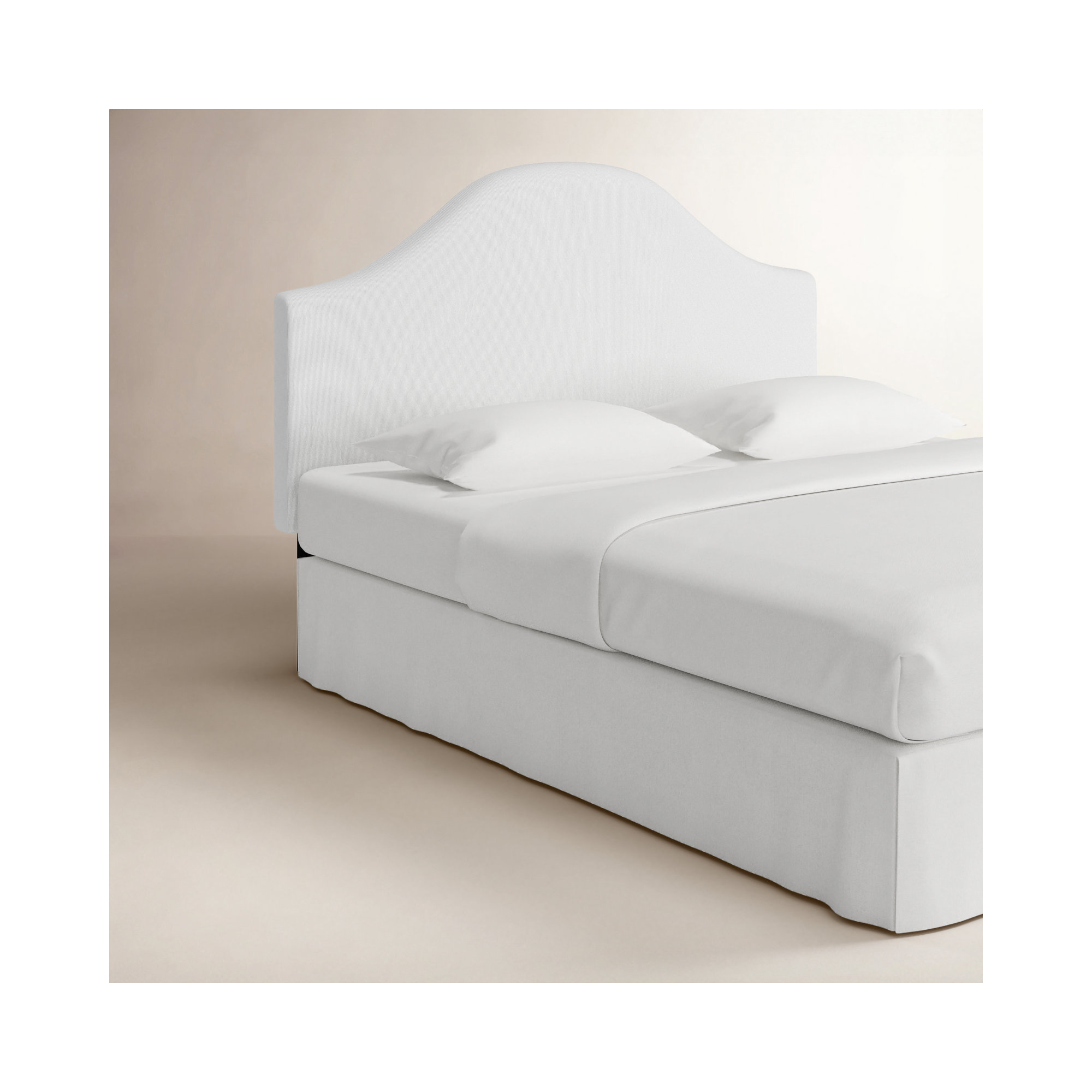 Hermosa Upholstered Panel Headboard, White Performance Twill, Queen