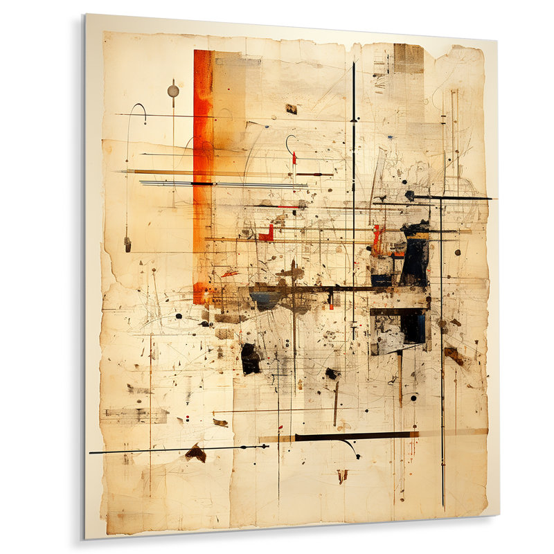 "Parchemin de l'hindouisme puranas papyrus" sur métal, H 32 po x l 16 po
