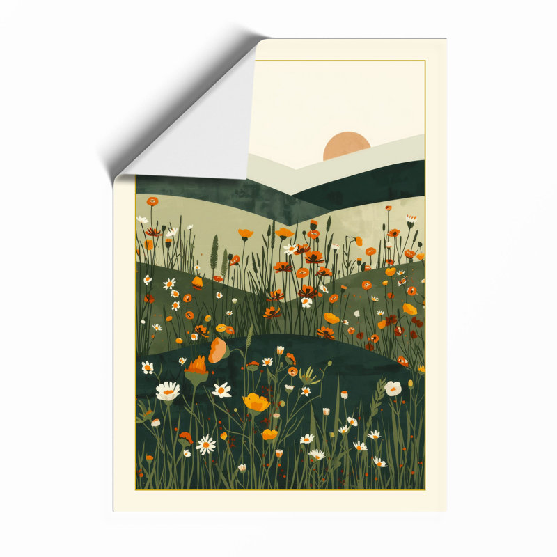 Meadow At Dawn Minimalist - Print, Unframed, A4 - 29.7 x 21.0 cm