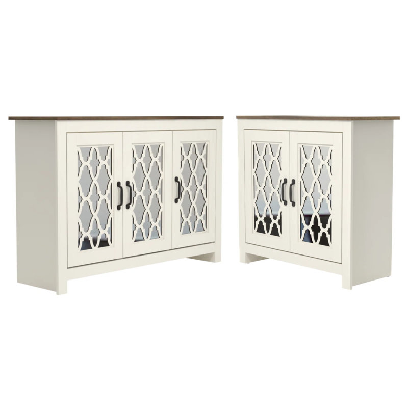 Chessani 2-Door & 3-Door Shoe Storage Cabinet (Holds 28 Pairs), Ivory